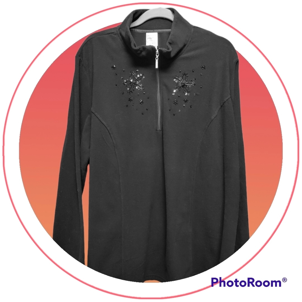 JMS Polartec Lightweight Pullover Black with Sequins
